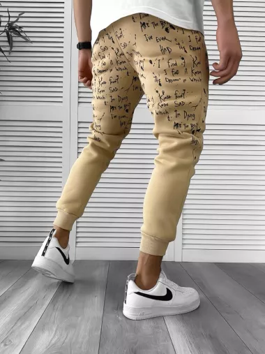 Pantaloni de trening bej conici 172 15-2